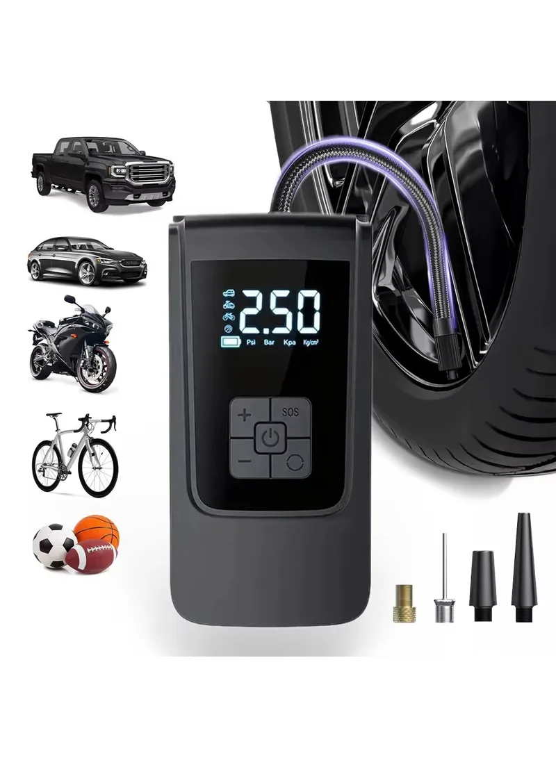 Portable Car Tire Inflator Digital Display Air Compressor Smart Pressure Gauge — photo 7