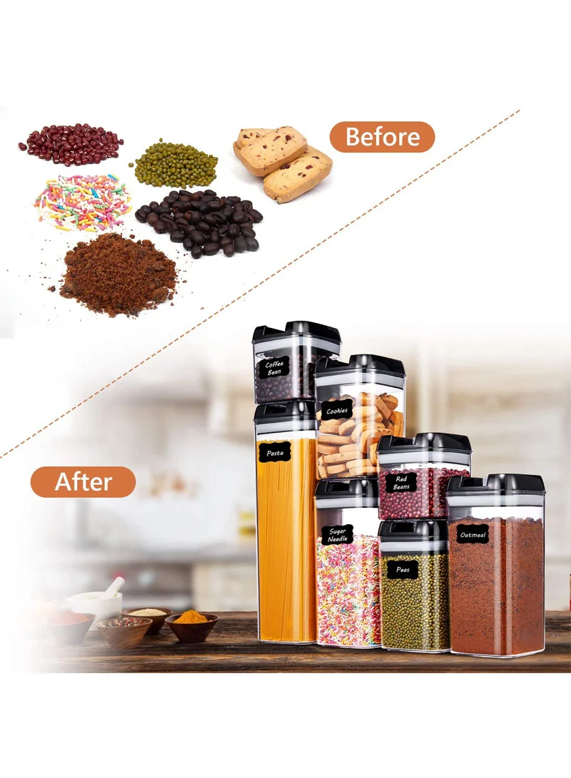 7Pcs Transparent Airtight Food Storage Canisters with Durable Plastic Lids — photo 5