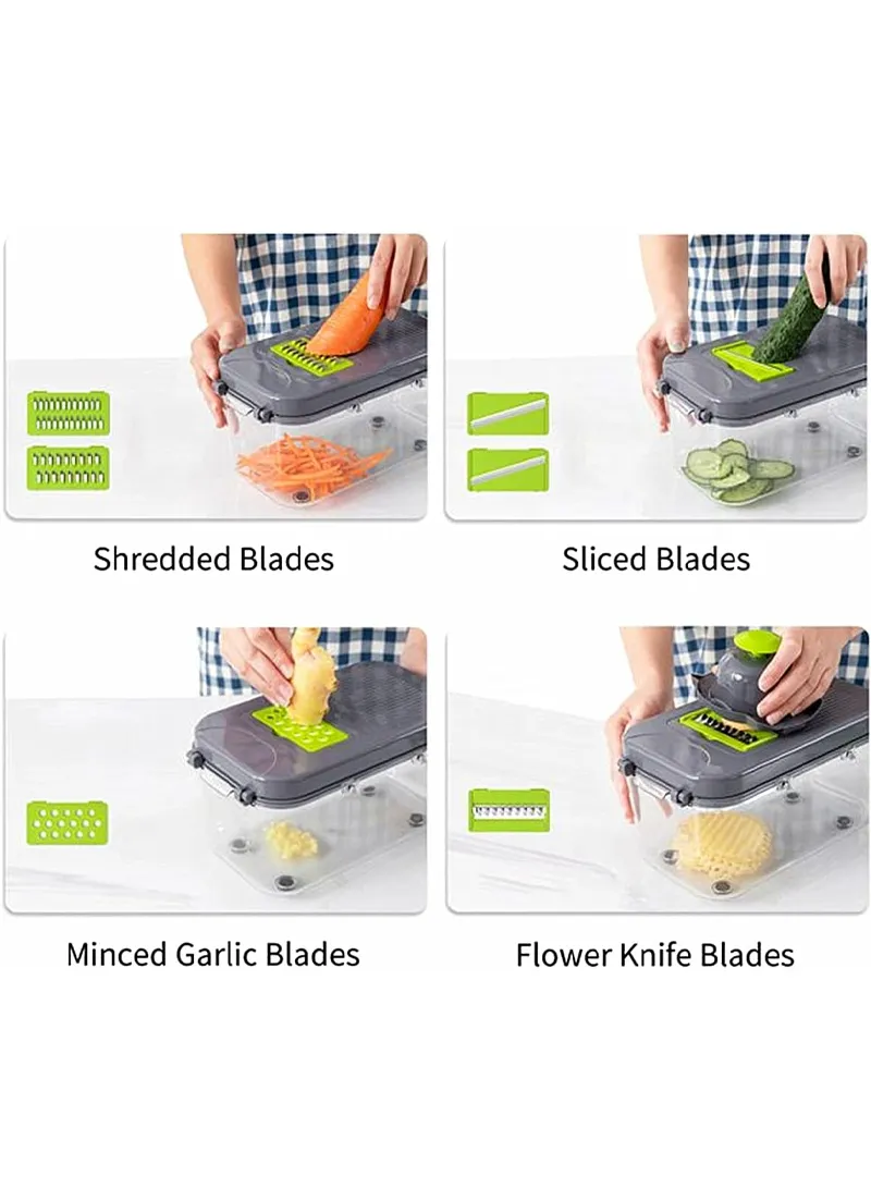 22-in-1 Multifunction Vegetable & Fruit Chopper with Interchangeable Blades β photo 8