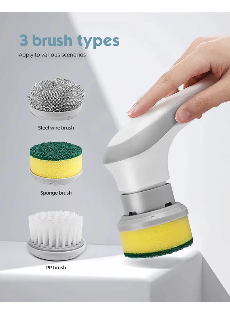 Cordless Electric Cleaning Brush with Multi-Purpose Brush Heads — photo 4