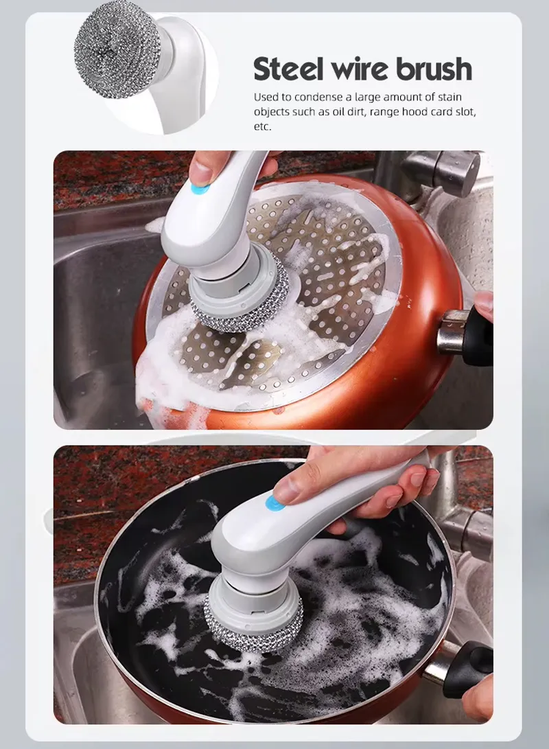 Cordless Electric Cleaning Brush with Multi-Purpose Brush Heads — photo 6