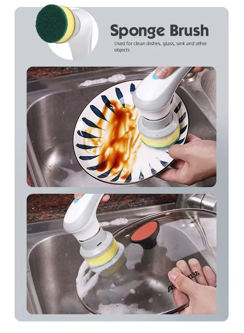 Cordless Electric Cleaning Brush with Multi-Purpose Brush Heads β photo 8