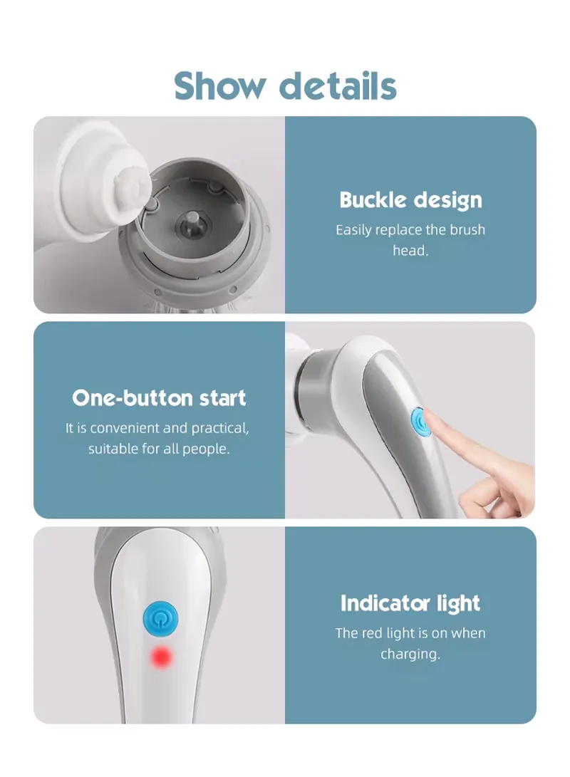 Cordless Electric Cleaning Brush with Multi-Purpose Brush Heads — photo 9