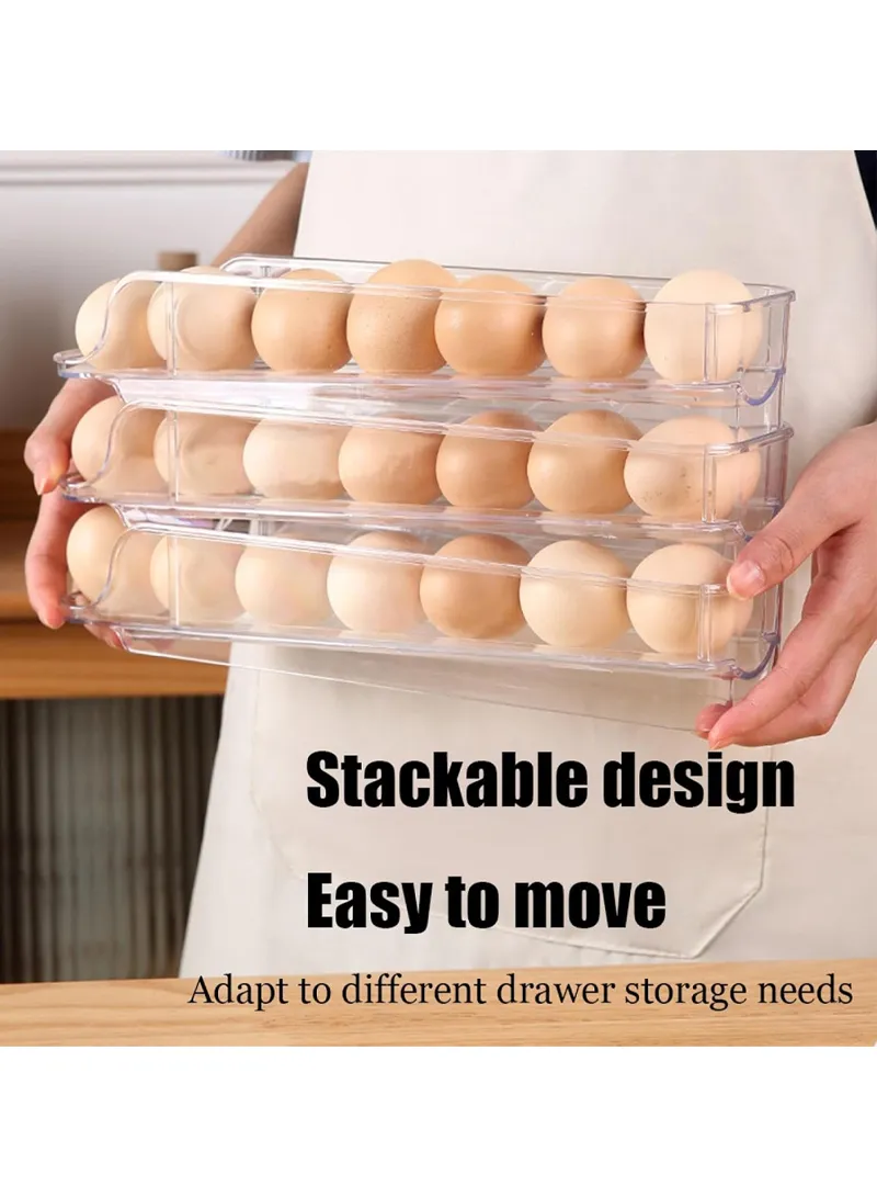 3-Tier Egg Storage Dispenser with Rolling System for Refrigerator β photo 3