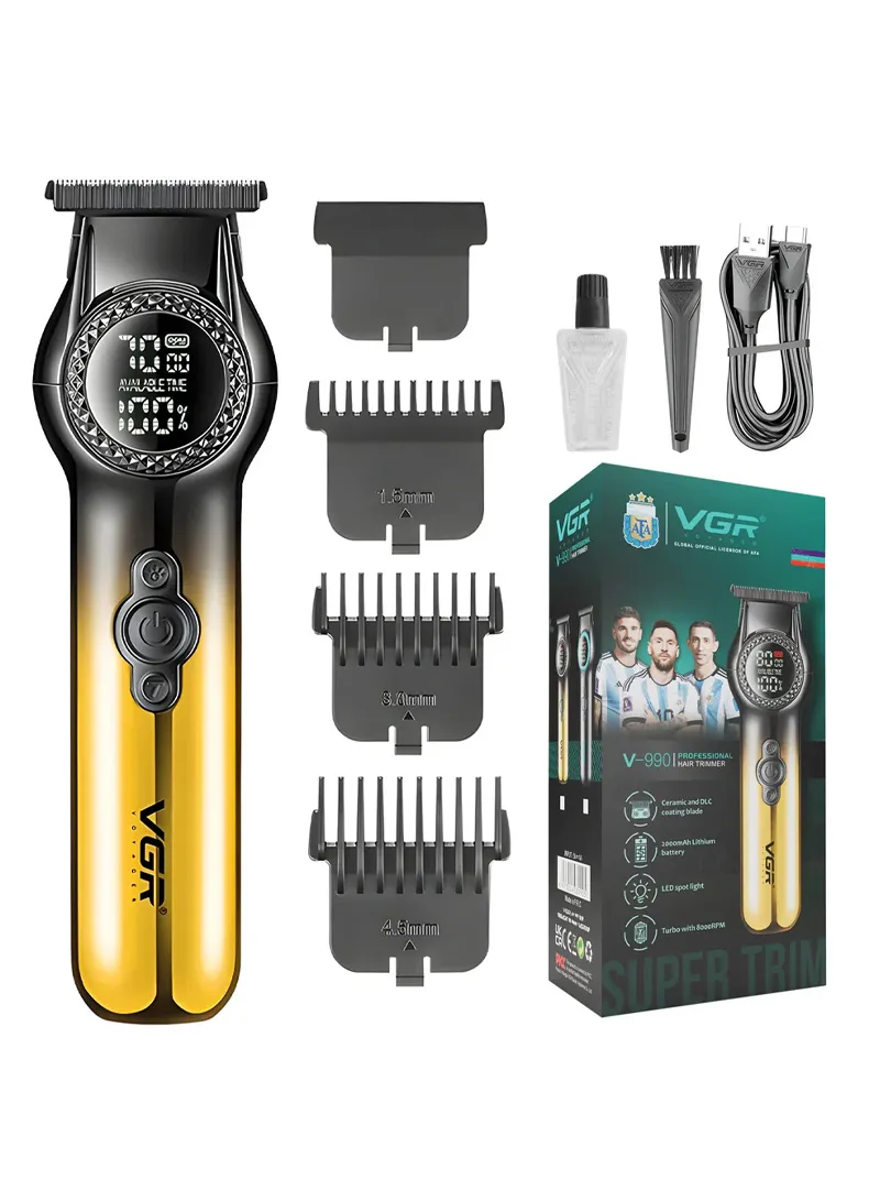 Professional Rechargeable Hair Trimmer, Cordless Hair Trimmer with LED Display & Guiding Comb — photo 8