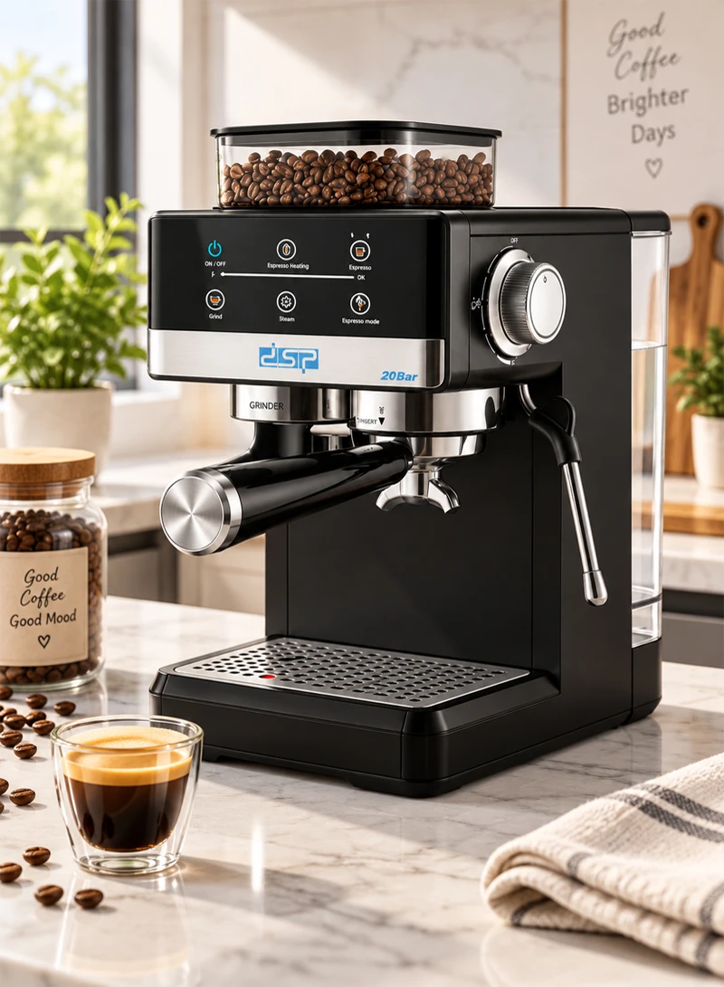 Espresso Machine with Integrated Grinder & Steam Pipe, 20 Grinding Settings, Touchscreen & Ther — photo 8