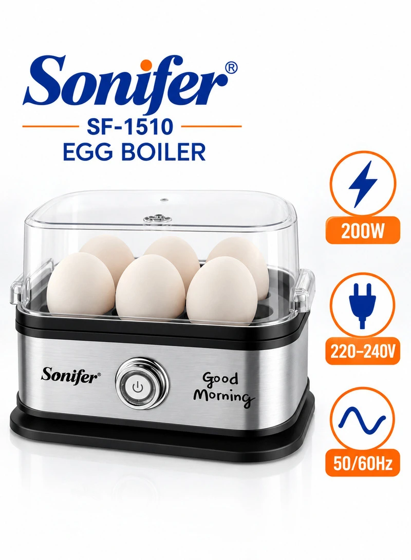 6-Eggs Electric Egg Boiler, Stainless Steel Automatic Egg Boiler Cooker Steamer β photo 3