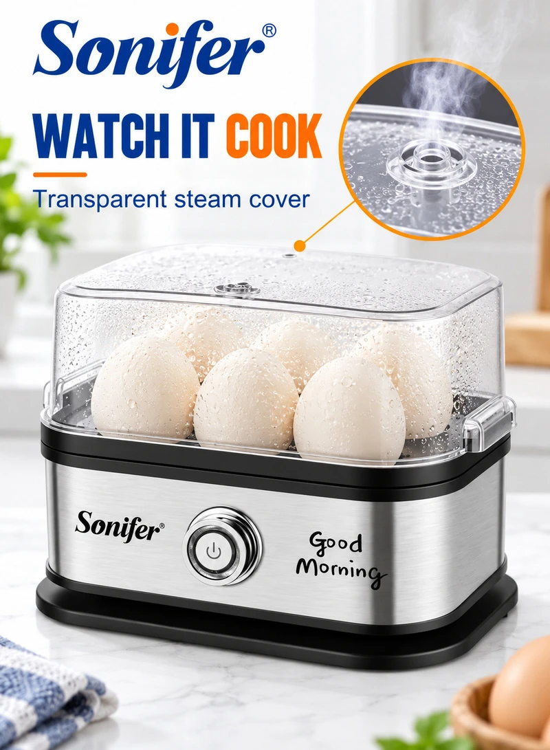 6-Eggs Electric Egg Boiler, Stainless Steel Automatic Egg Boiler Cooker Steamer — photo 6