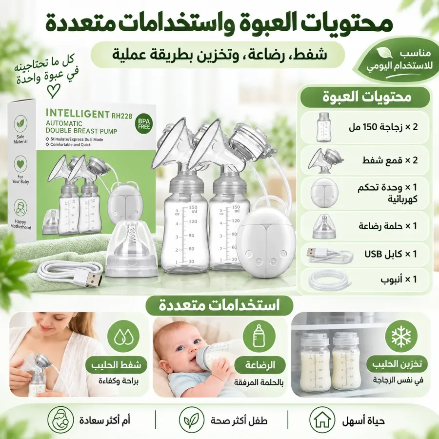 SMART AUTOMATIC DOUBLE BREAST PUMP RH228 - WHITE β photo 5