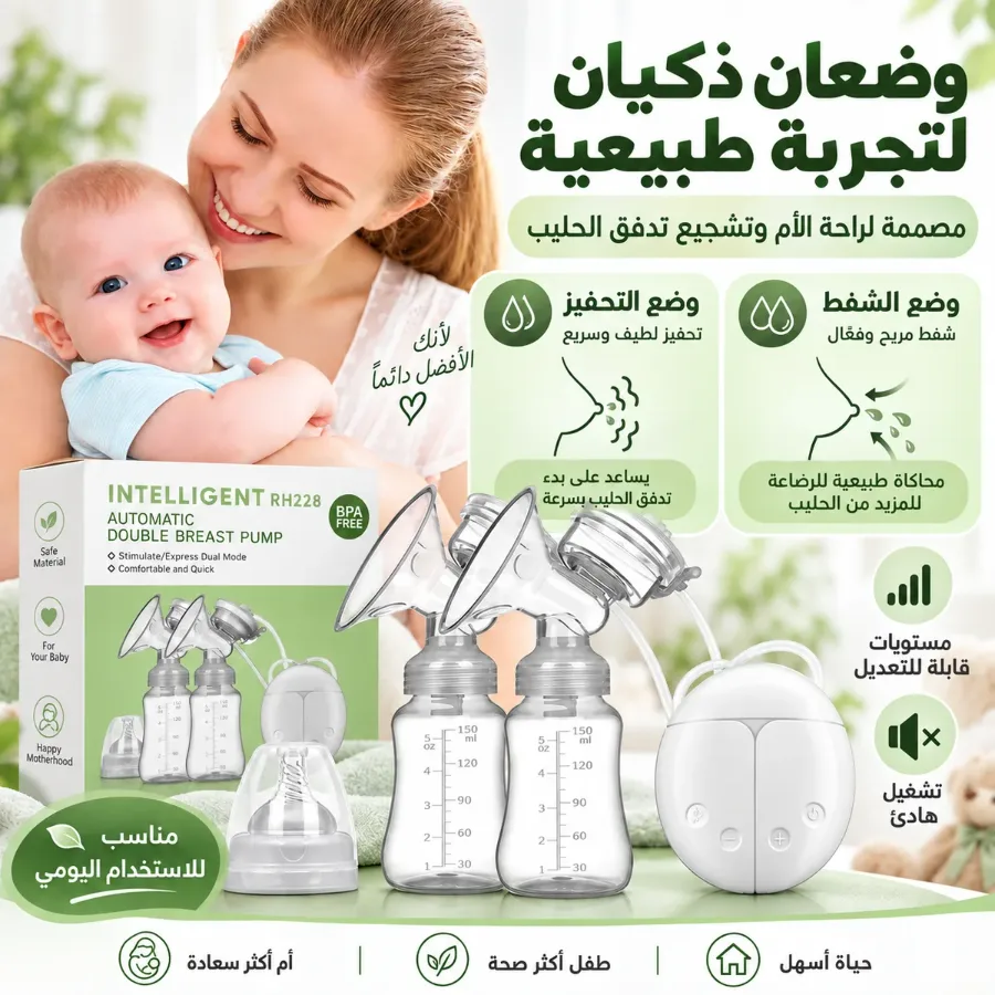 SMART AUTOMATIC DOUBLE BREAST PUMP RH228 - WHITE β photo 6