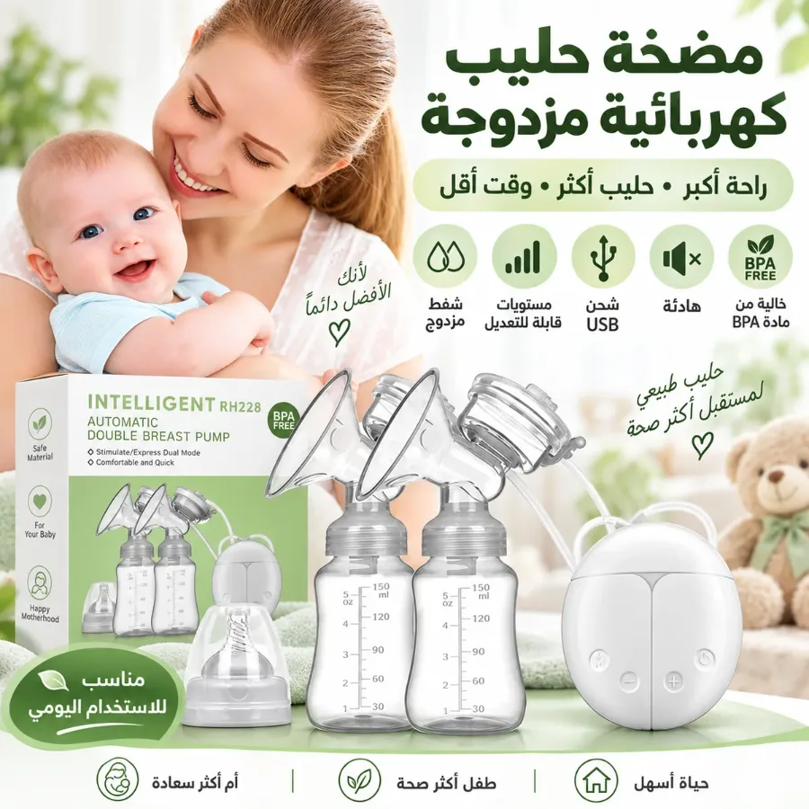 SMART AUTOMATIC DOUBLE BREAST PUMP RH228 - WHITE