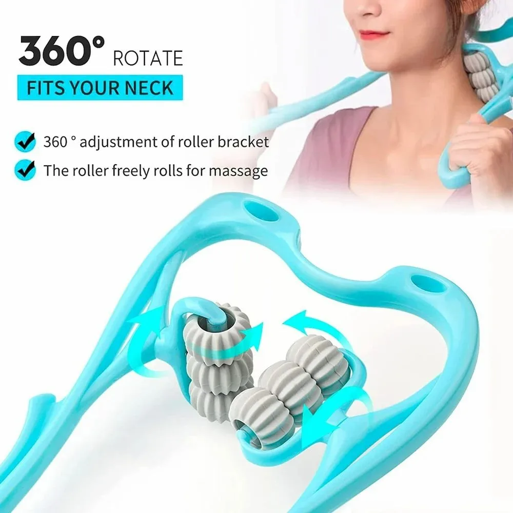 Hand Neck Massager with Rollers, 6 Wheel Neck Massager for Pain Relief Deep Tissue — photo 2