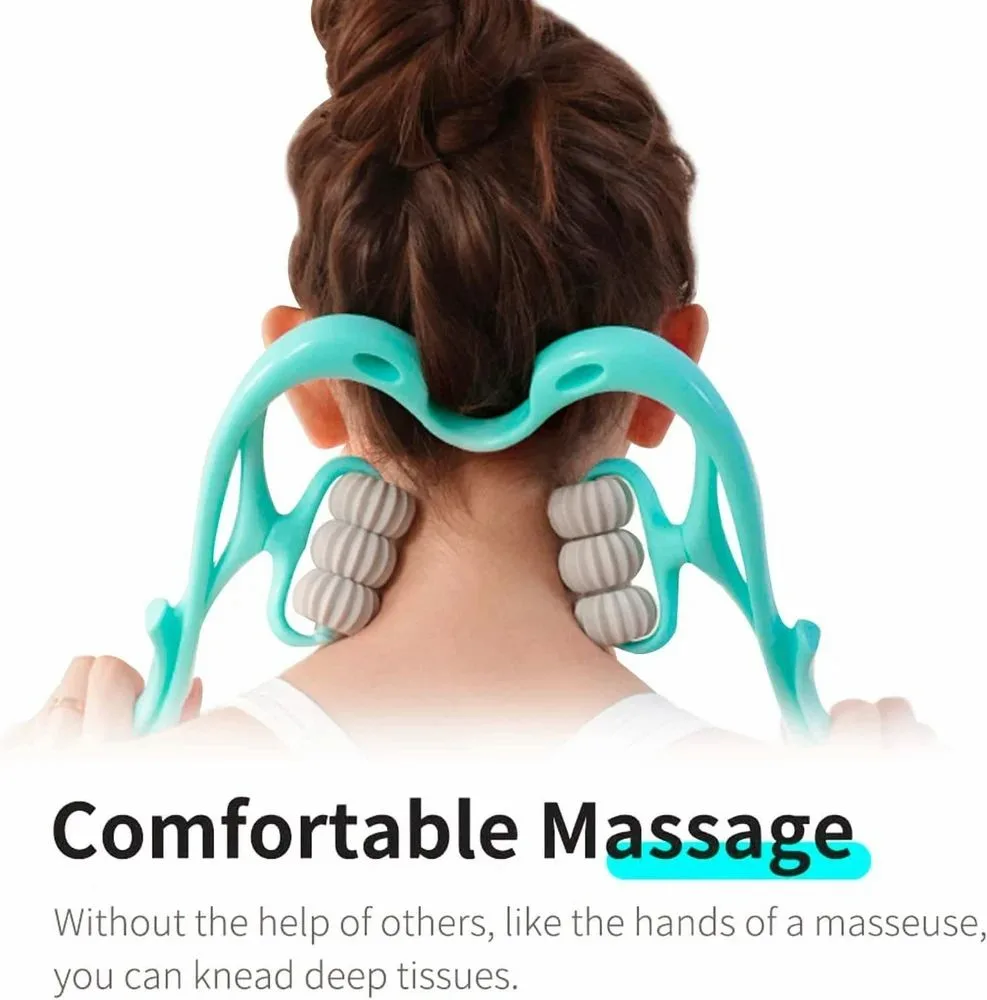 Hand Neck Massager with Rollers, 6 Wheel Neck Massager for Pain Relief Deep Tissue — photo 3