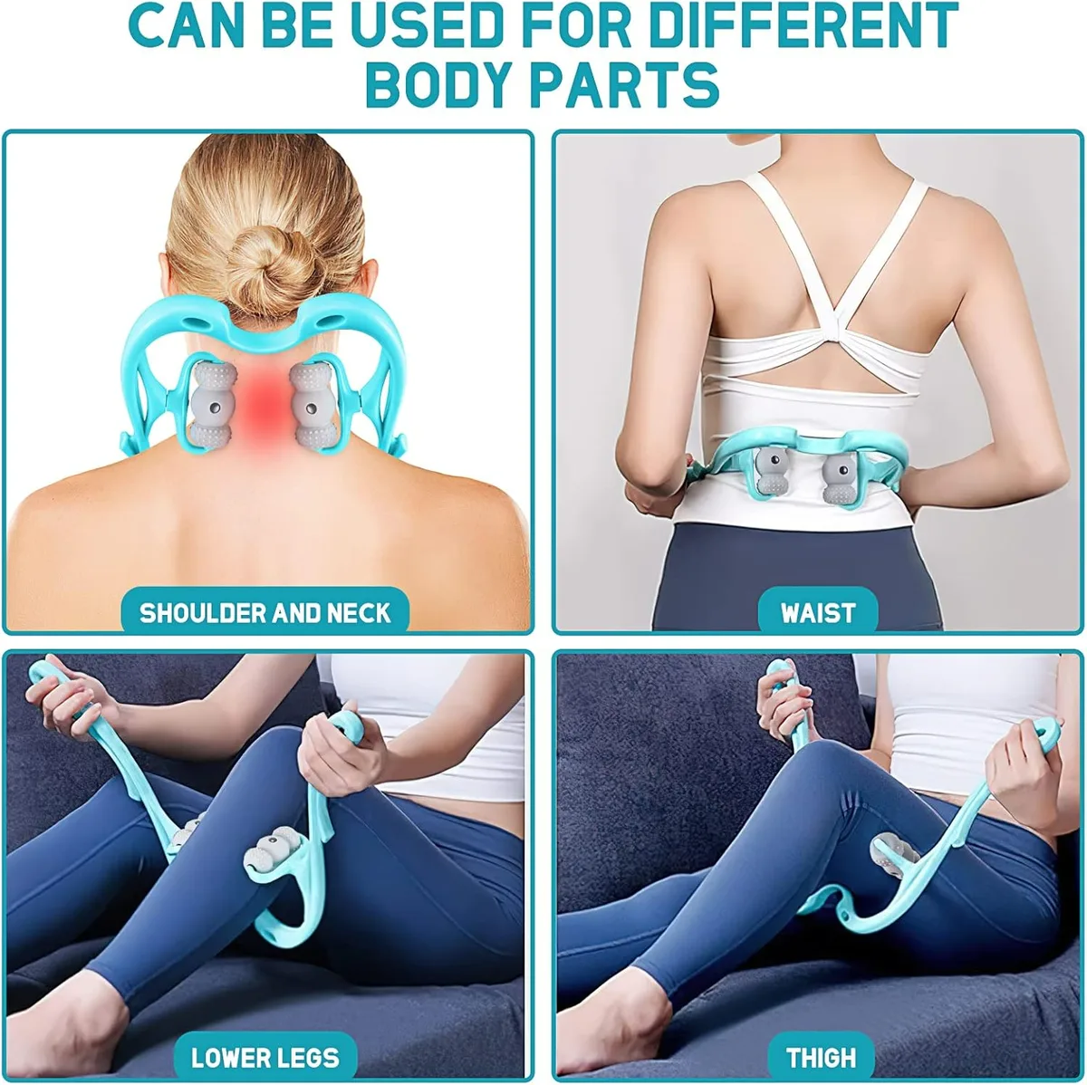Hand Neck Massager with Rollers, 6 Wheel Neck Massager for Pain Relief Deep Tissue — photo 4