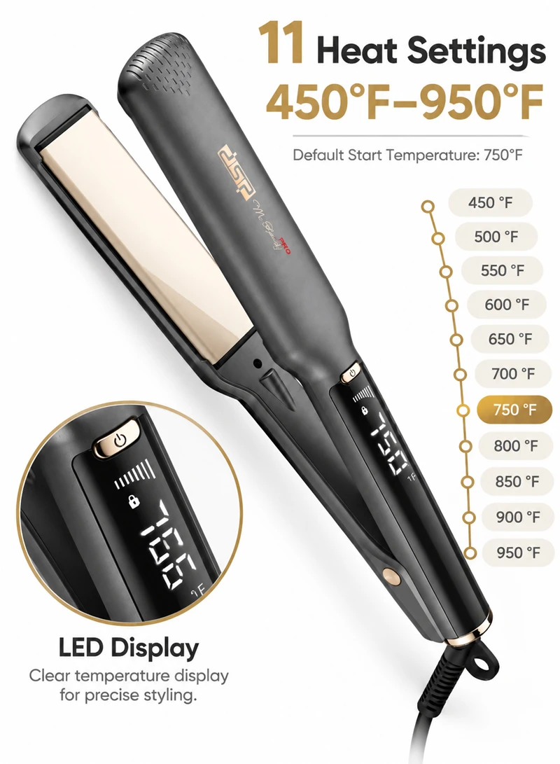 55W Keratin Protect Pro Ceramic Hair Straightener Up to 950°F with LED Display & Fast Heating 1 — photo 5