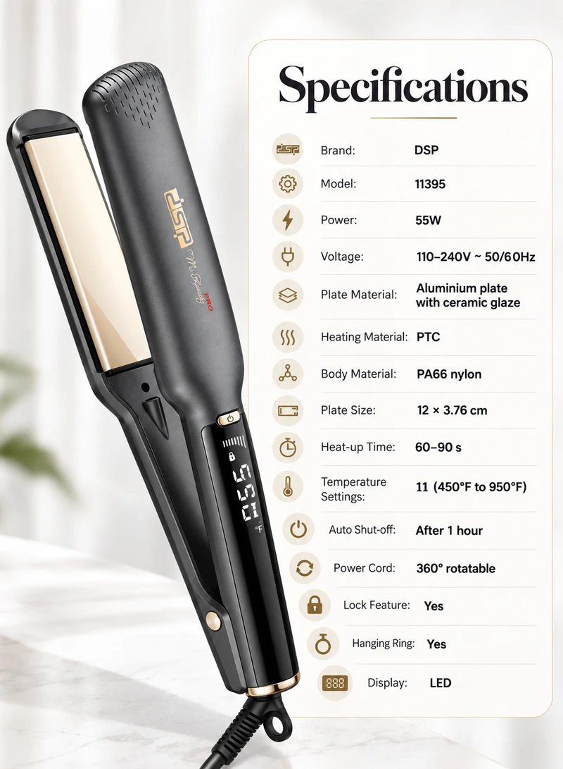 55W Keratin Protect Pro Ceramic Hair Straightener Up to 950°F with LED Display & Fast Heating 1 — photo 6