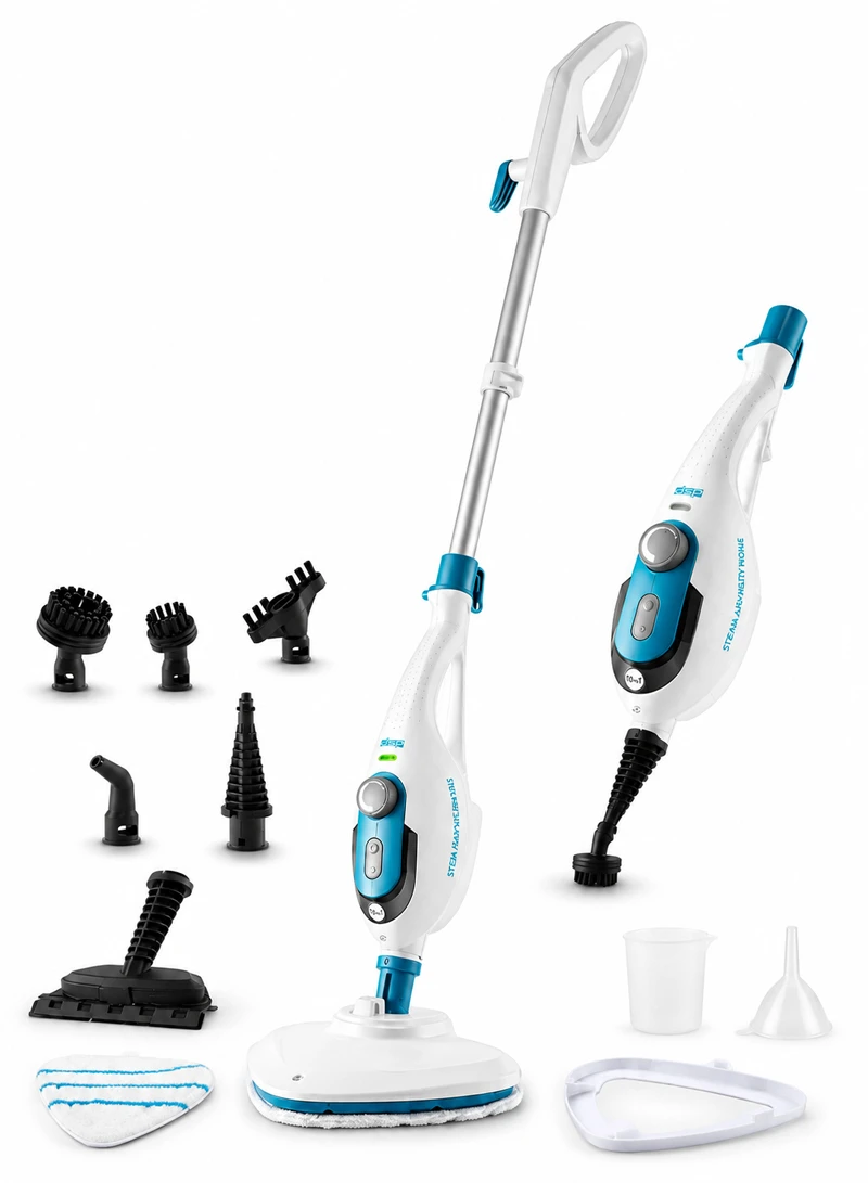 10-in-1 Multifunction Steam Mop With Garment Steamer & Adjustable Telescopic Handle