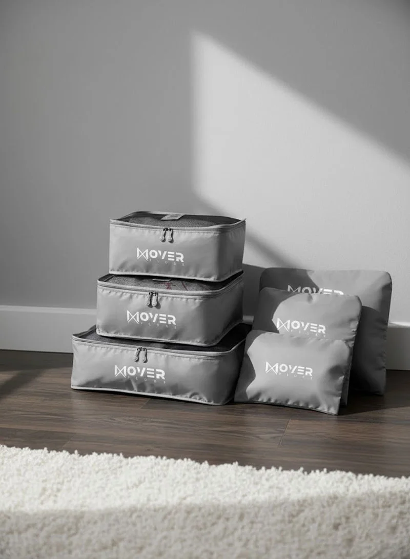 6-Pieces Waterproof Storage Bags Set with Mesh-Top Organizers & Laundry Pouches - Grey β photo 6