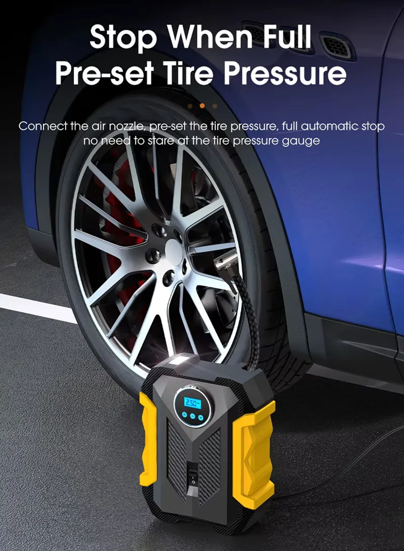 12V 150 PSI Portable Digital Tire Inflator, Cigarette Lighter Plug Fast Inflation with Auto Shu — photo 5