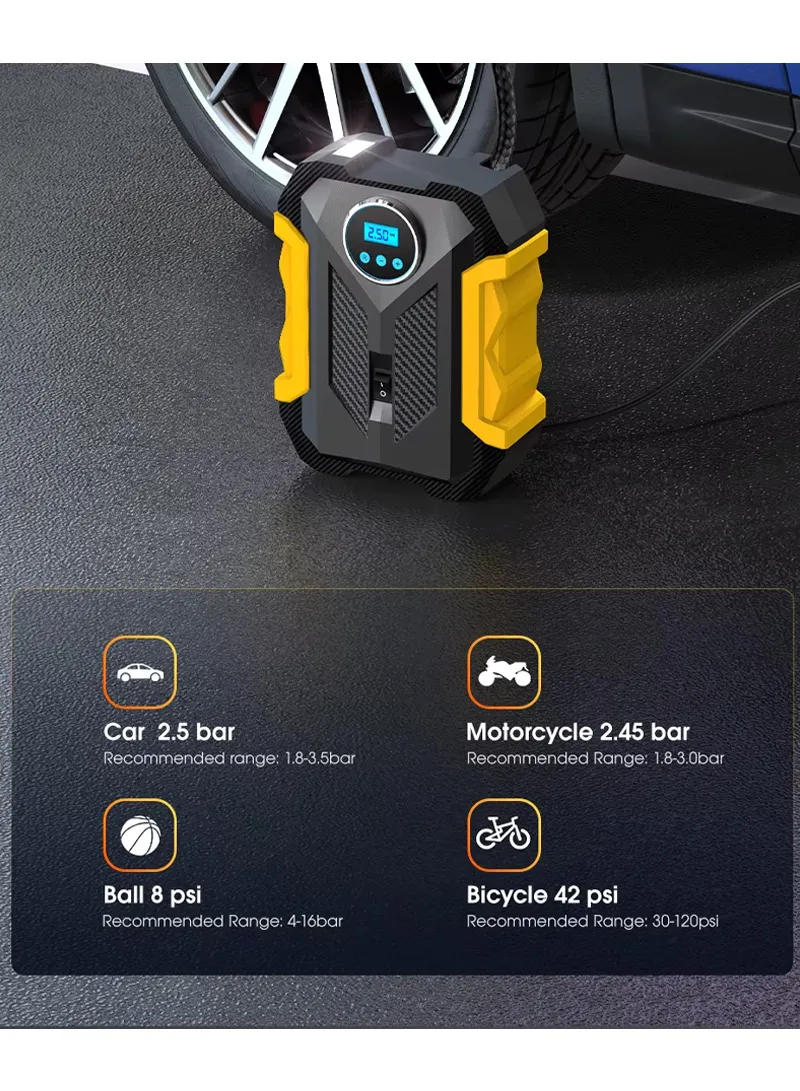 12V 150 PSI Portable Analogue Tire Inflator, Cigarette Lighter Plug Fast Inflation with Auto Sh β photo 5