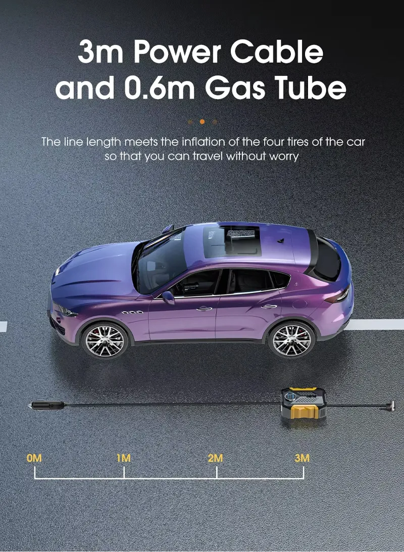 12V 150 PSI Portable Analogue Tire Inflator, Cigarette Lighter Plug Fast Inflation with Auto Sh β photo 8