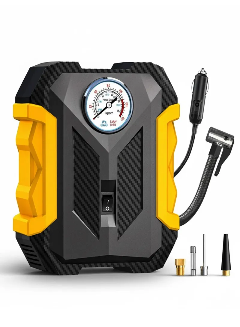 12V 150 PSI Portable Analogue Tire Inflator, Cigarette Lighter Plug Fast Inflation with Auto Sh