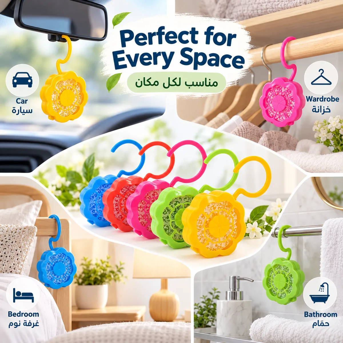 Fragrance Closet Hanging Gel Air Freshener Set of 2 pcs - Rose β photo 4