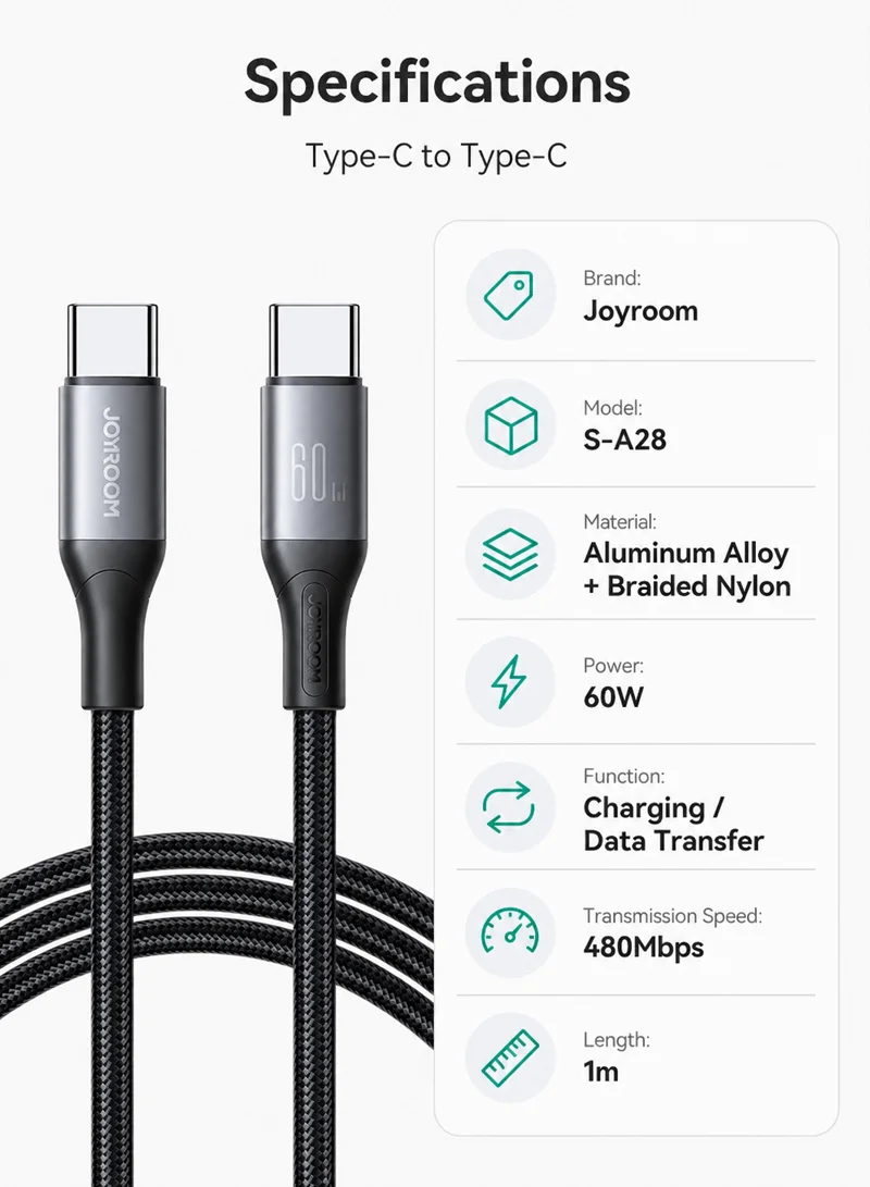 60W 1m Flash Series Fast Charging Data Cable Type-C to Type-C - Black β photo 7
