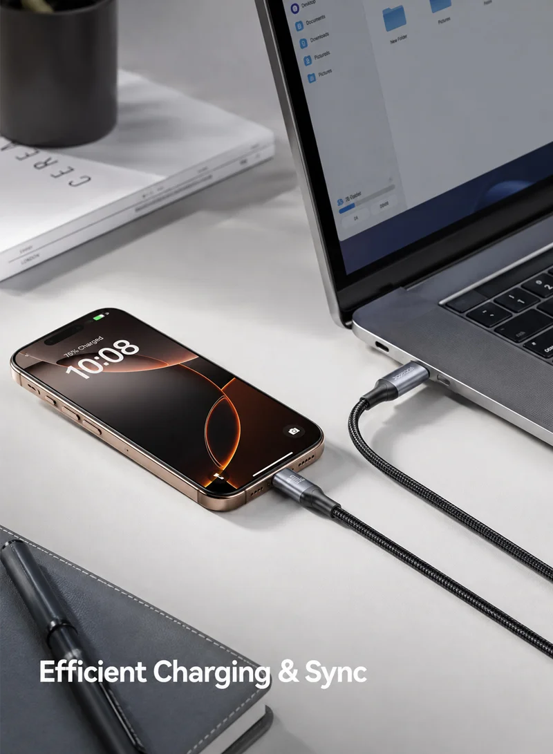 60W 1m Flash Series Fast Charging Data Cable Type-C to Type-C - Black β photo 9