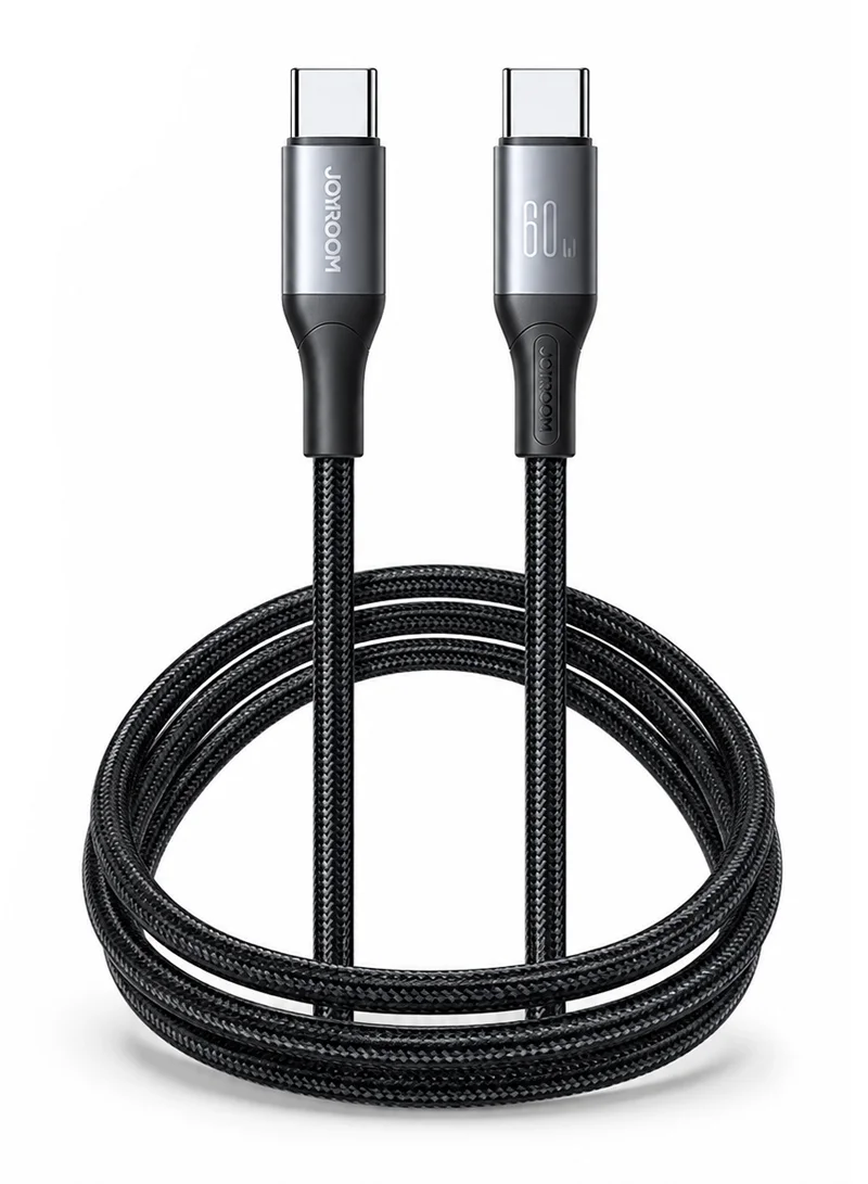 60W 1m Flash Series Fast Charging Data Cable Type-C to Type-C - Black