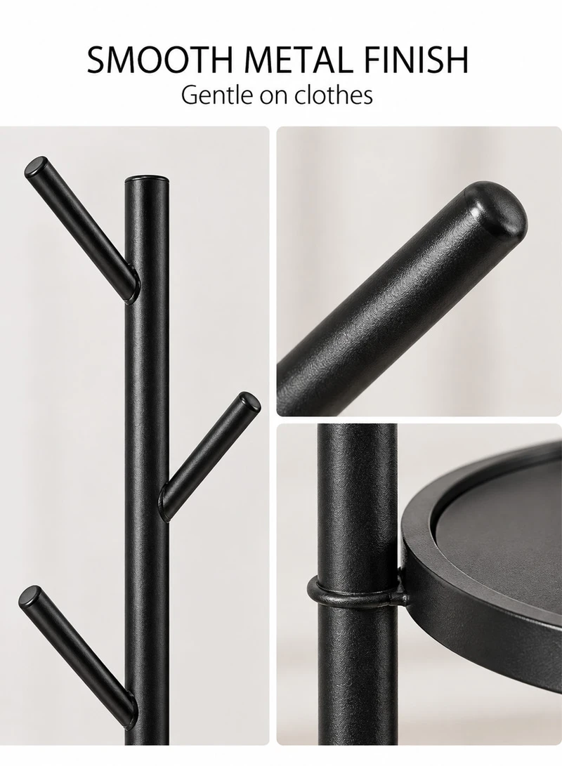 Metal Coat Hanger With Round Stable Marble Base & 9 Independent Hanger Hooks Easy To Assemble — photo 4