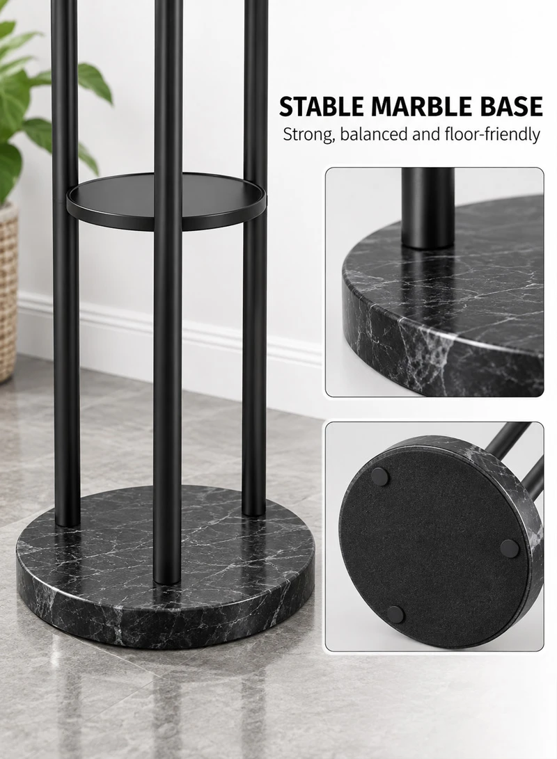 Metal Coat Hanger With Round Stable Marble Base & 9 Independent Hanger Hooks Easy To Assemble β photo 5