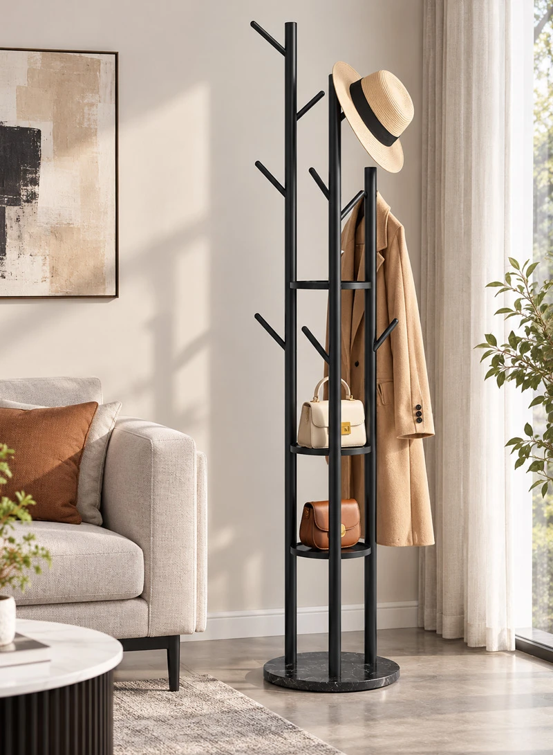 Metal Coat Hanger With Round Stable Marble Base & 9 Independent Hanger Hooks Easy To Assemble β photo 8