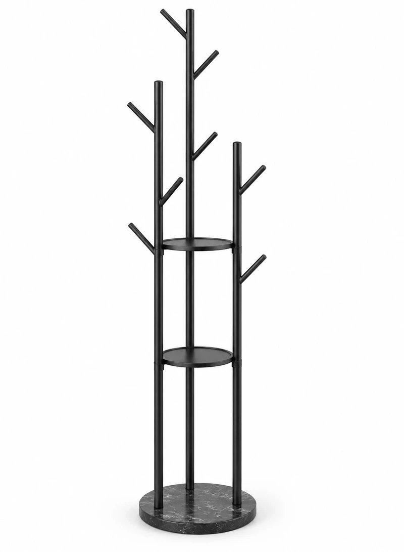 Metal Coat Hanger With Round Stable Marble Base & 9 Independent Hanger Hooks Easy To Assemble β photo 9