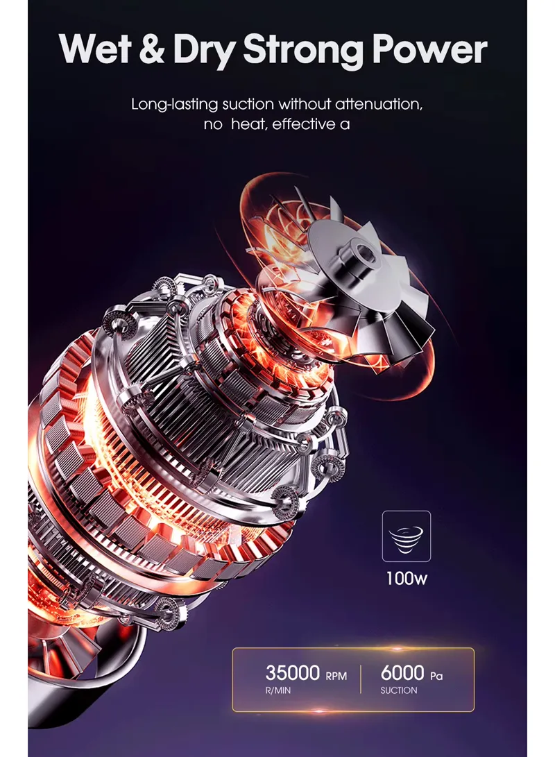 DUAL-USE CORDED VACUUM CLEANER AND TIRE INFLATOR: 12V Car High-Power Vacuum Cleaner with Digita β photo 3