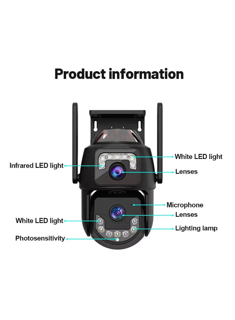 DUAL-LENS DUAL CAMERA Smart Wi-Fi Solar Security PTZ Camera with Full Color Night Vision, AI Hu β photo 9