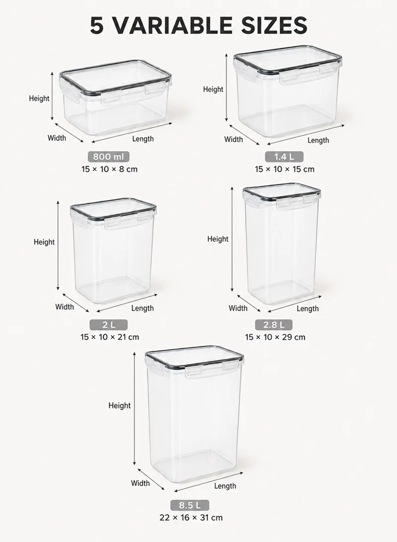 9-Pcs Plastic Lunch Box Set – Microwave, Freezer &amp; Dishwasher Safe Food Storage Containers — photo 3
