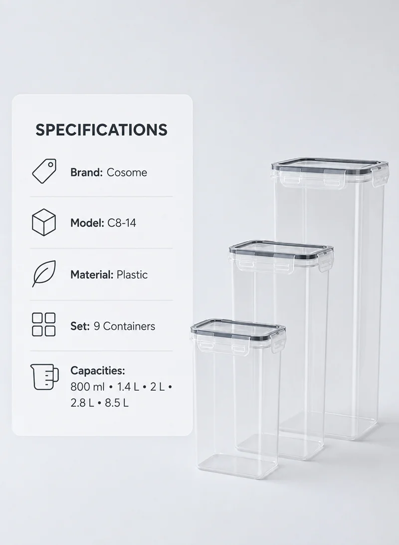 9-Pcs Plastic Lunch Box Set – Microwave, Freezer &amp; Dishwasher Safe Food Storage Containers — photo 6