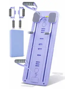 Multifunctional Foldable Fitness Board with Resistance Bands, Timer & Kneepad - Purple