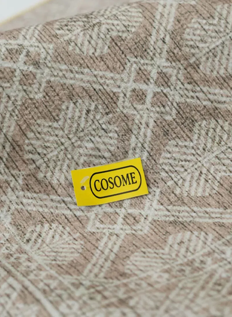 230x160cm Modern Polyester Carpet With Durable Lattice Pattern - Beige — photo 5