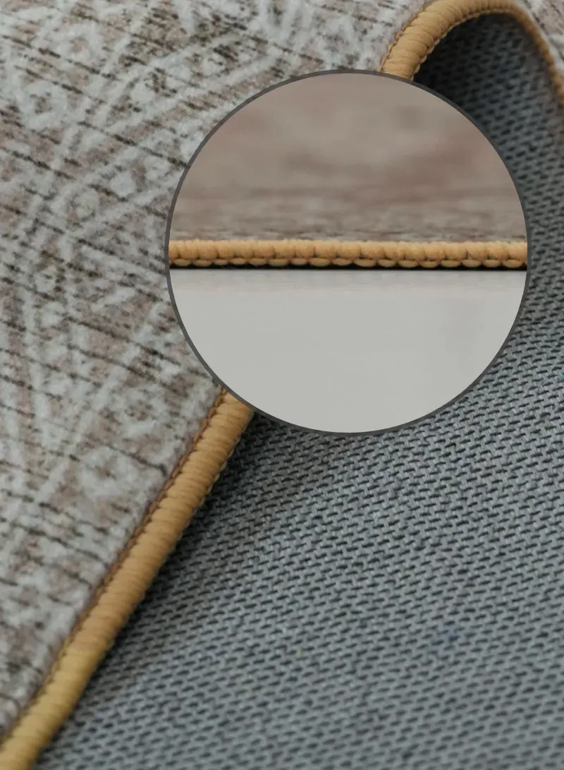 230x160cm Modern Polyester Carpet With Durable Lattice Pattern - Beige β photo 6