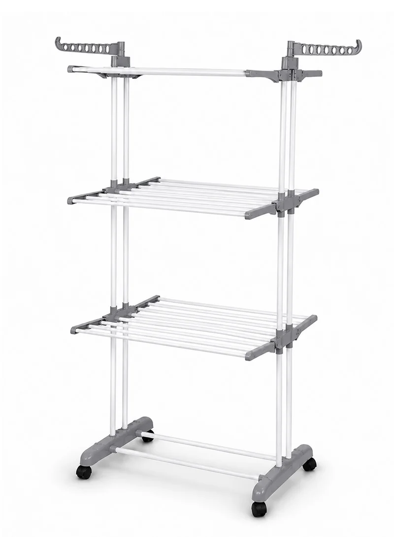 3-Tier Clothes Airer with Wheels – Heavy-Duty Laundry Drying Rack with Hanging Bars — photo 8
