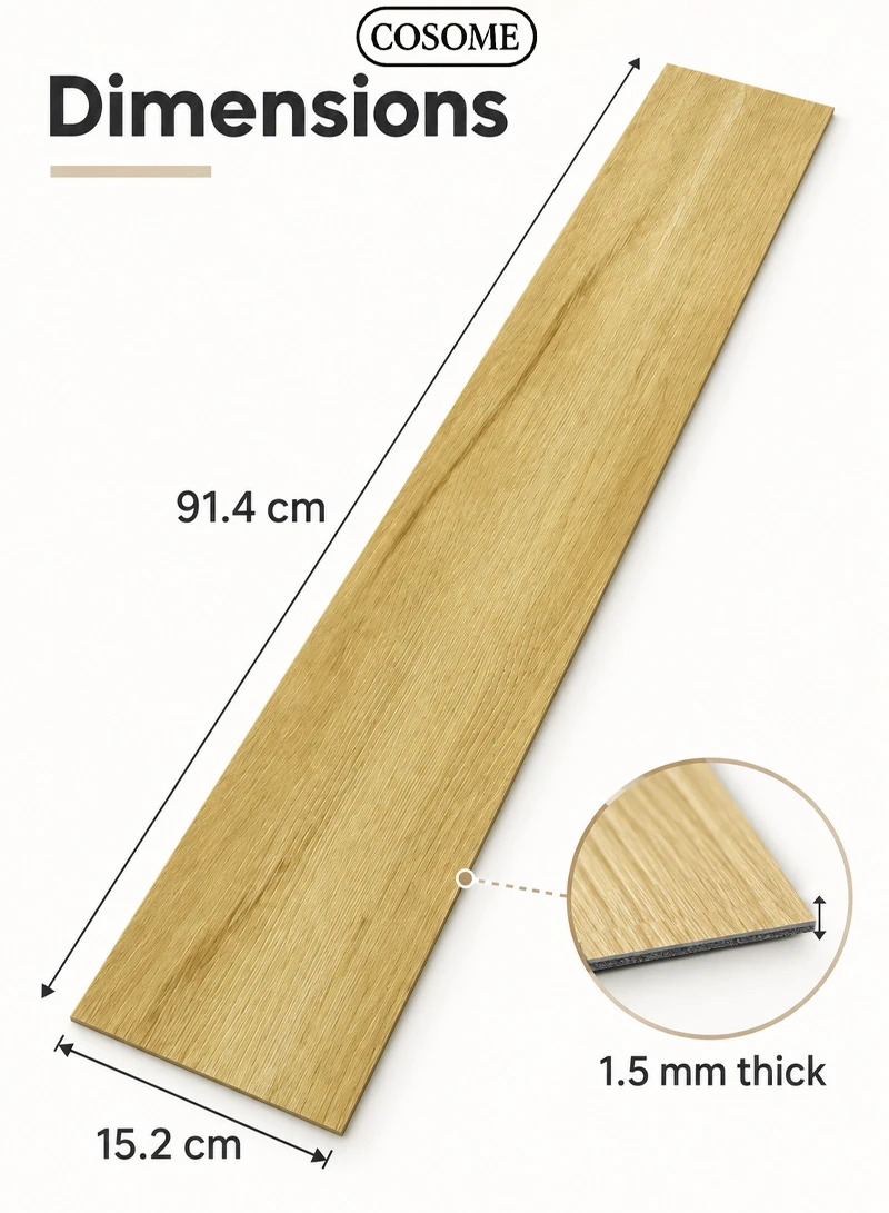 36 Pcs Self-Adhesive PVC Plank Flooring, 5m² Cover Area Waterproof Peel & Stick Floor Tiles - B — photo 2