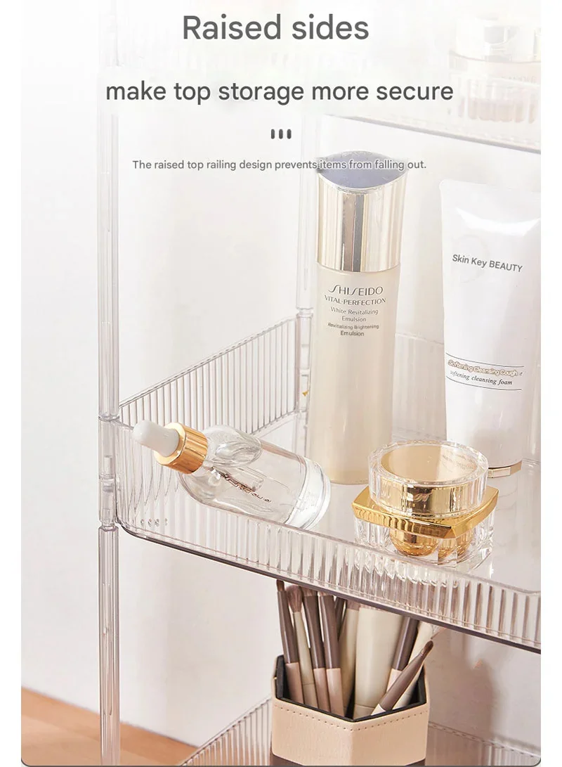 1-Layer Rectangular Makeup Organizer, Clear Open Rack with Non-Slip Feet — photo 5