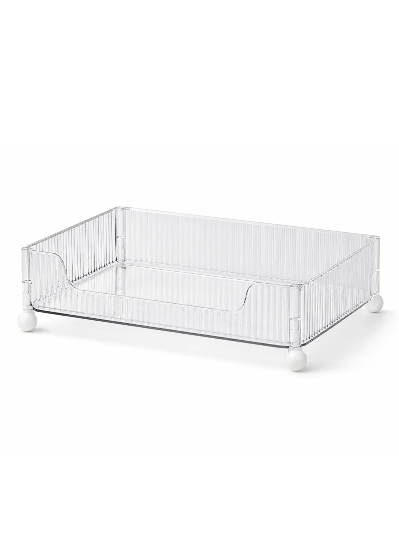 1-Layer Rectangular Makeup Organizer, Clear Open Rack with Non-Slip Feet — photo 7