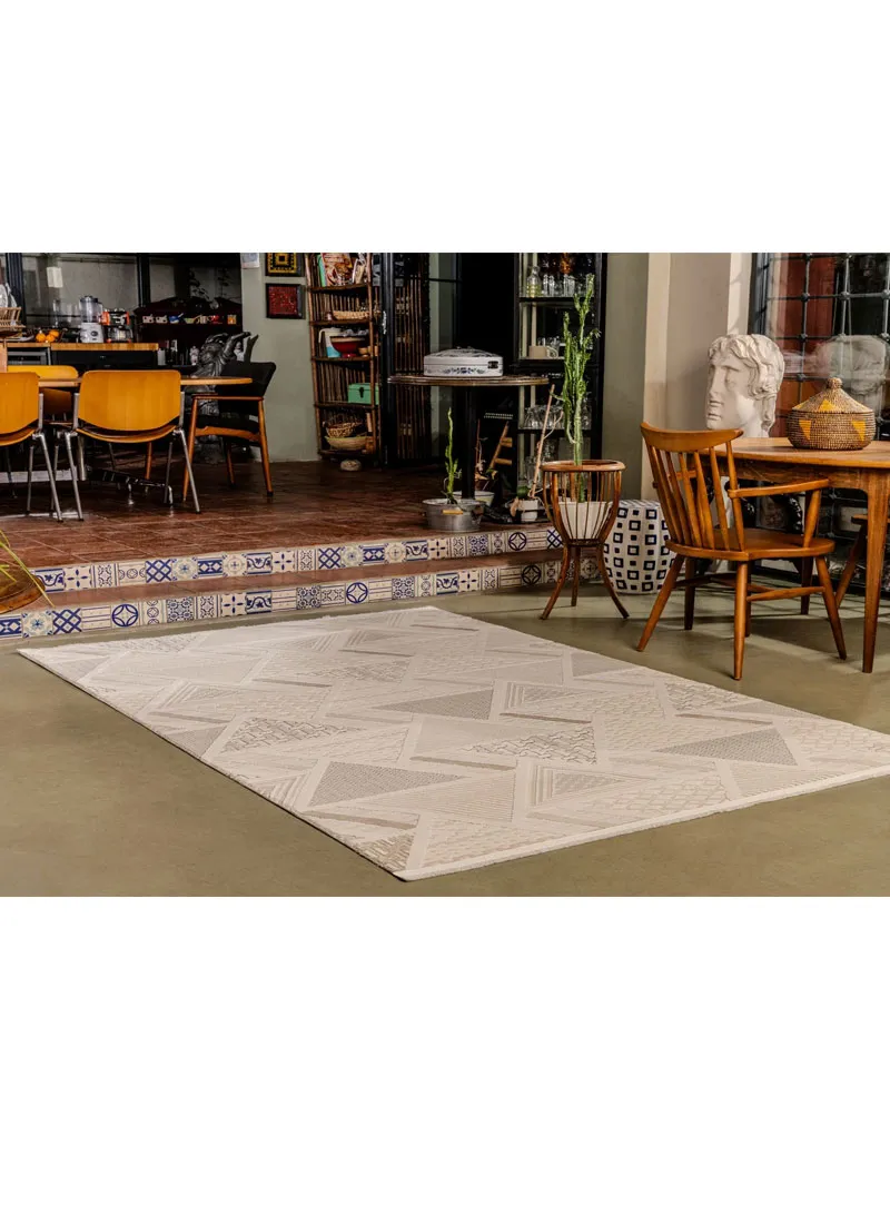 100x200cm Cream-Coffee Soft Textured Machine-Woven Carpet Size โ photo 3