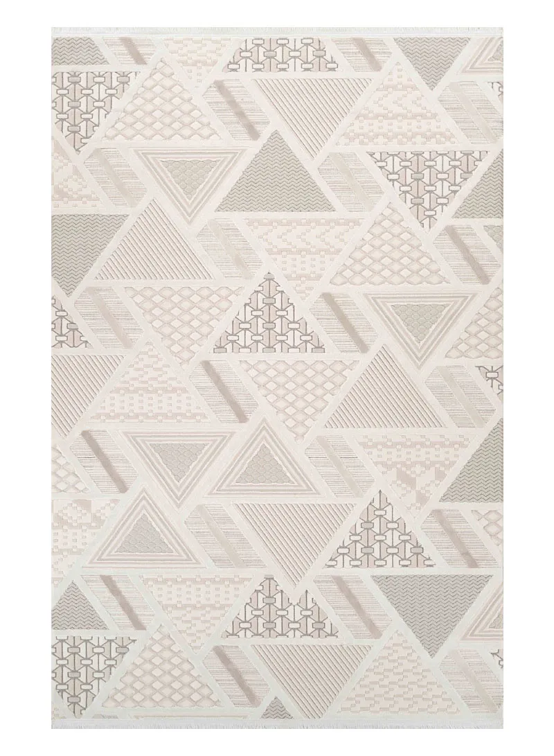 100x200cm Cream-Coffee Soft Textured Machine-Woven Carpet Size โ photo 6