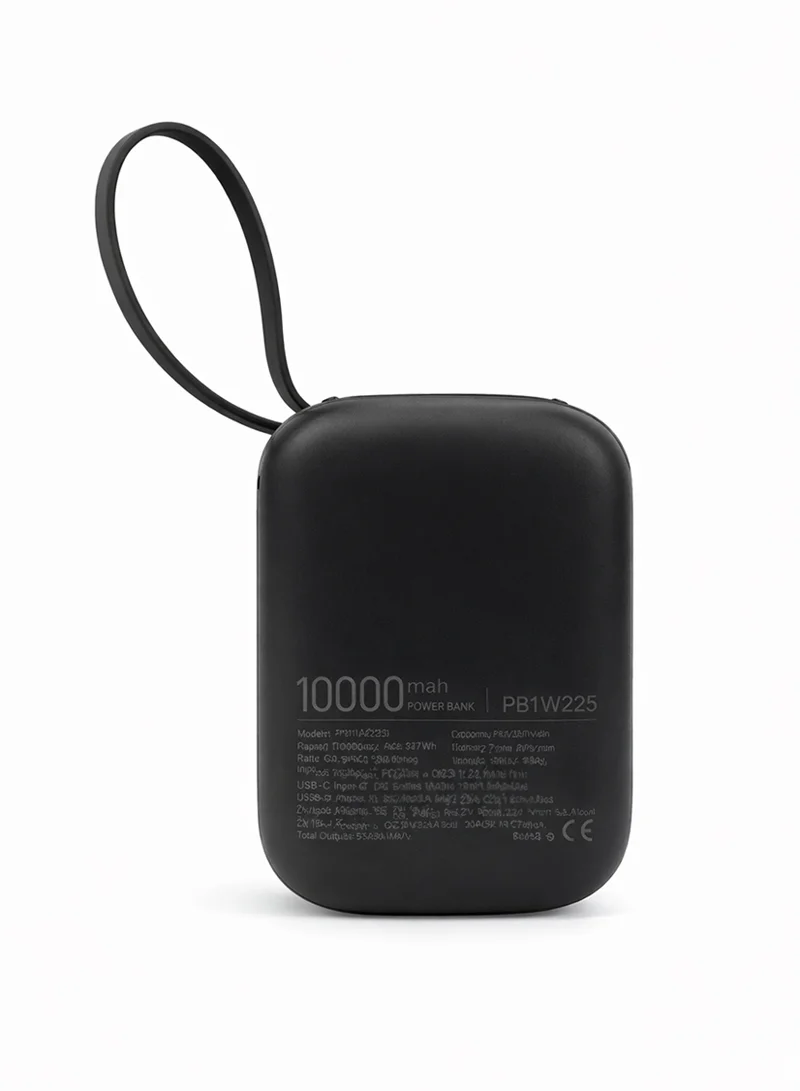 10000mAh Fast-Charging Power Bank Built-In Dual Cables & Digital Display - Black β photo 3