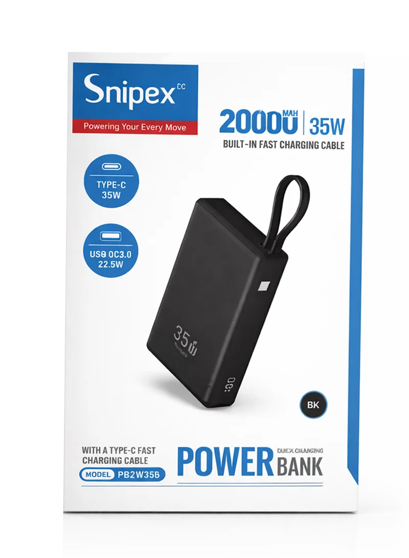 20000mAh 35W Fast Charging Power Bank With Built-In Type-C Cable & LED Display β photo 4