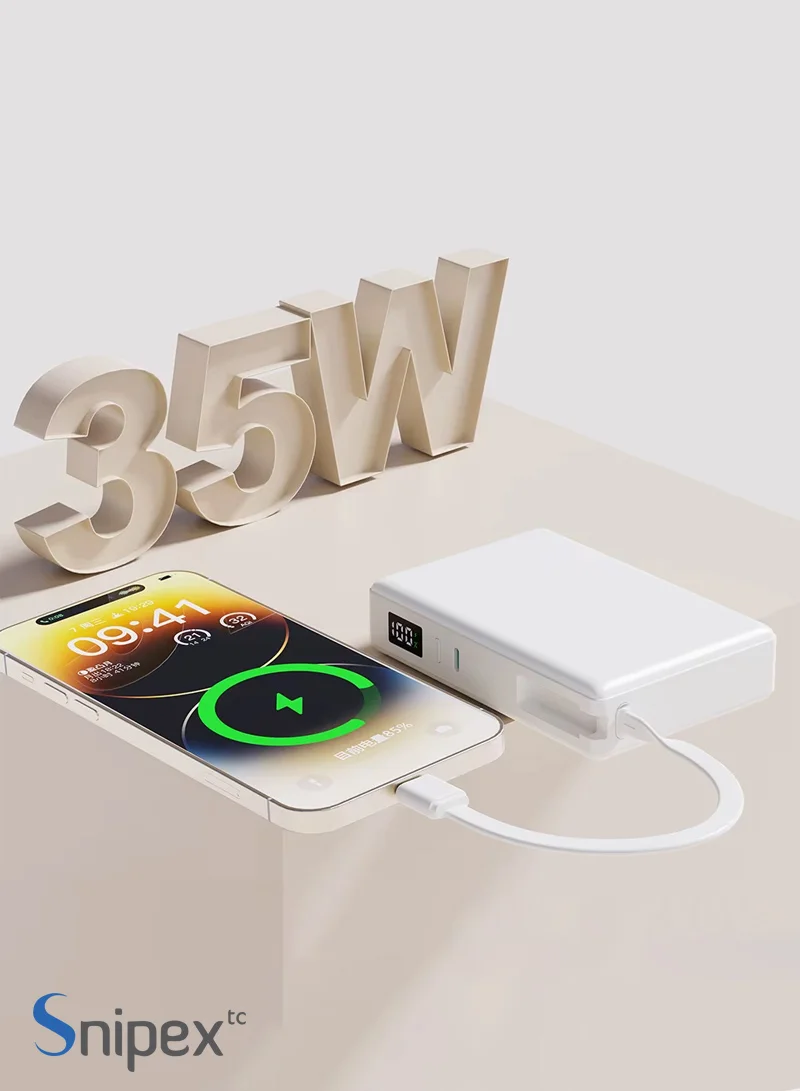 20000mAh 35W Fast Charging Power Bank With Built-In Type-C Cable & LED Display β photo 6